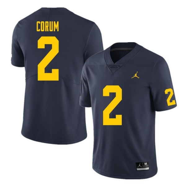 Michigan Wolverines Blake Corum Stitch Brand Jordan #2 Men Navy Uniform-ProGear Kits