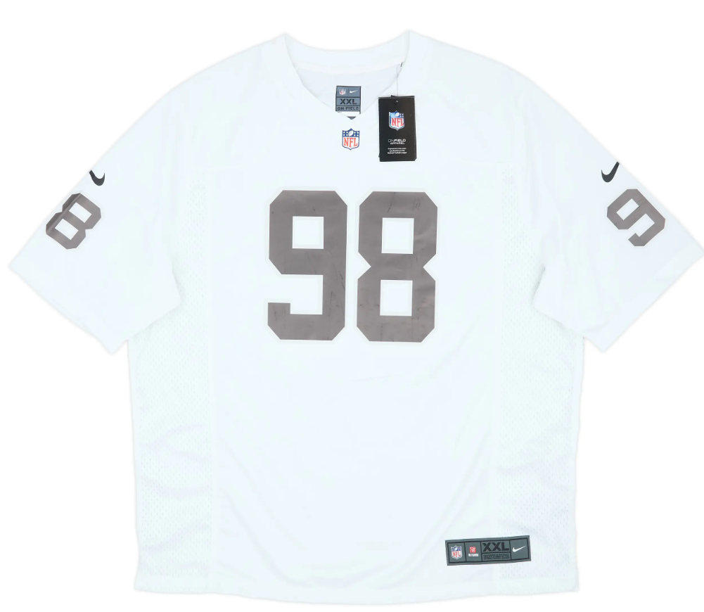 2026–2027 Las Vegas Raiders Maxx Crosby Silver Black Away Men Apparel