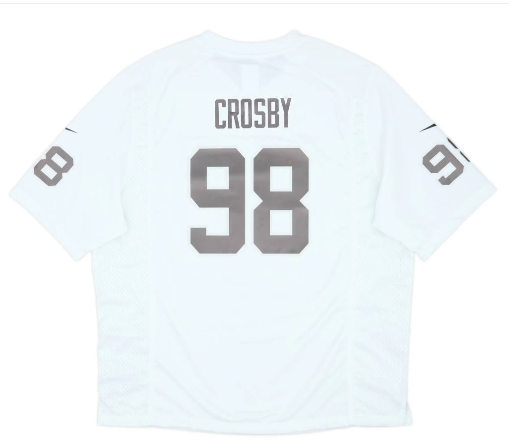 2026–2027 Las Vegas Raiders Maxx Crosby Silver Black Away Men Apparel