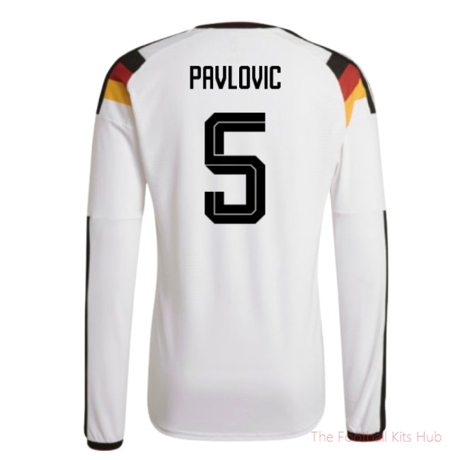 2026/27 Germany Authentic Long Sleeve Home Shirt (Pavlovic 5)