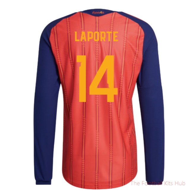 2026/27 Spain Authentic Long Sleeve Home Shirt (Laporte 14)