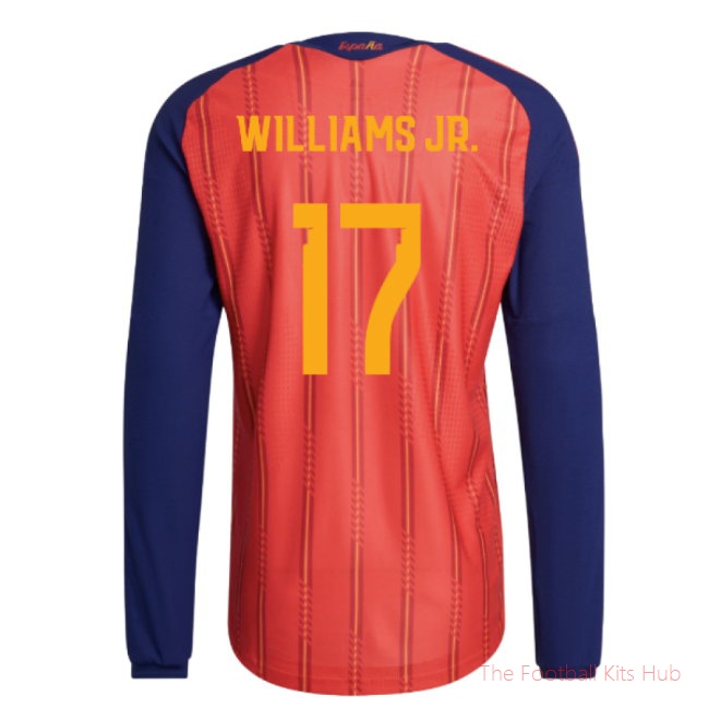 2026/27 Spain Authentic Long Sleeve Home Shirt (Williams Jr. 17)