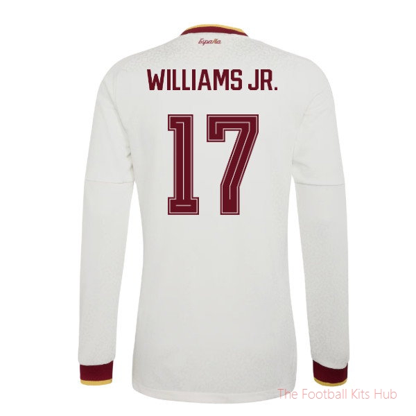 2026/27 Spain Authentic Long Sleeves Away Shirt (Williams Jr. 17)