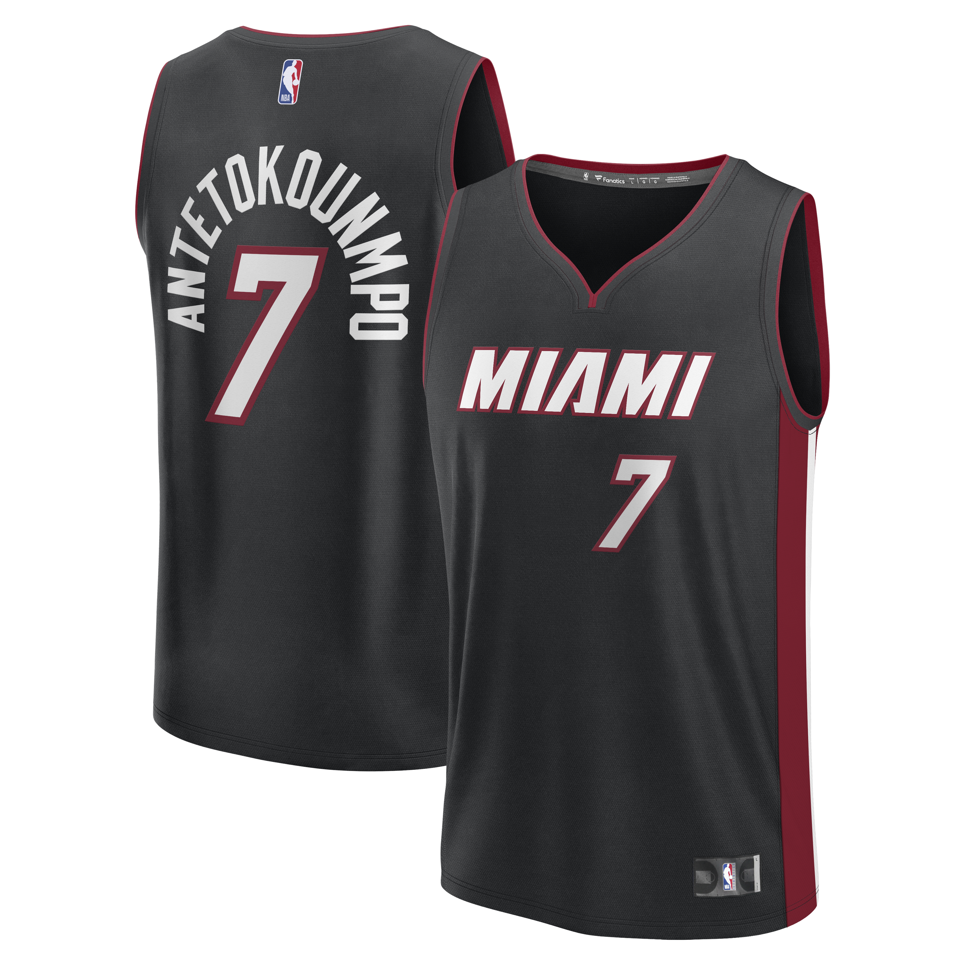 Giannis Antetokounmpo #7 Miami Heat Fast Break Replica Jersey - Black - Icon Edition | ProGear Kits