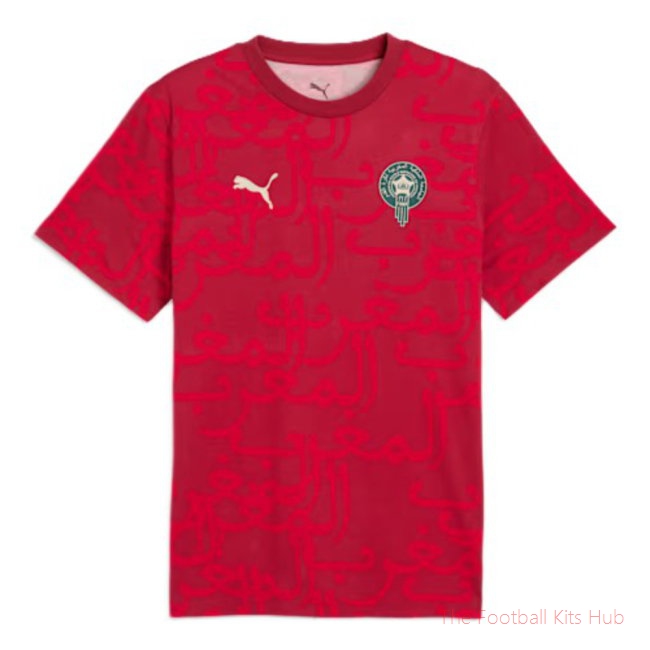 2026/27 Morocco FtblCulture Tee AOP (Dark Crimson)