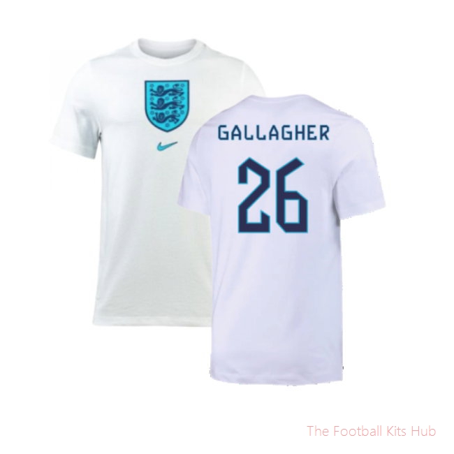 2022/23 England Crest Tee (White) (Gallagher 26)