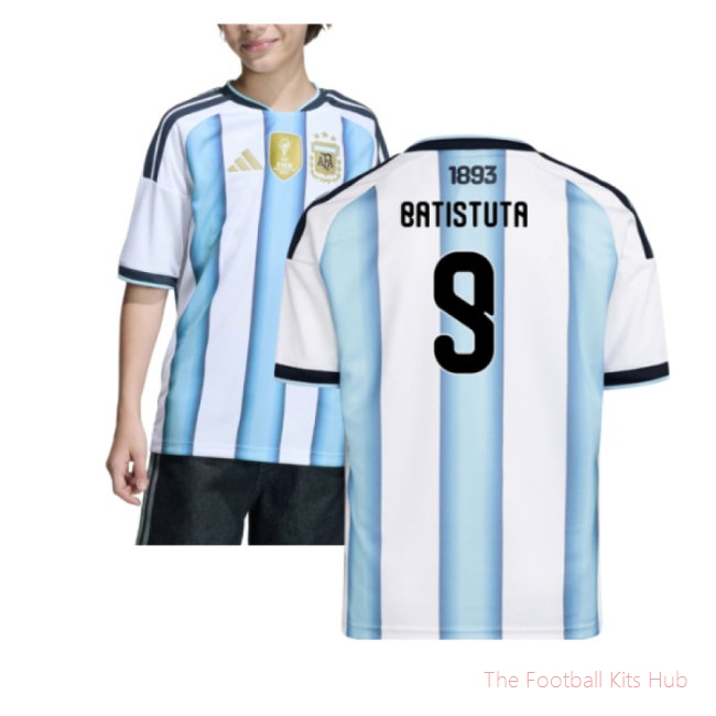 2026/27 Argentina Home Shirt (Kids) (Batistuta 9)