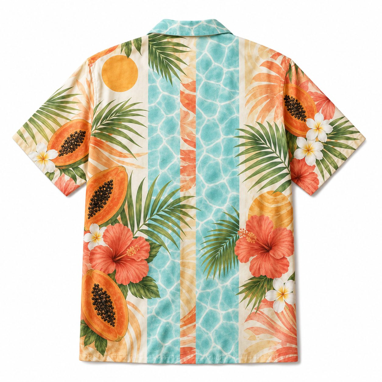 Summer Tropical Print Short Sleeve Beach Shirt -64