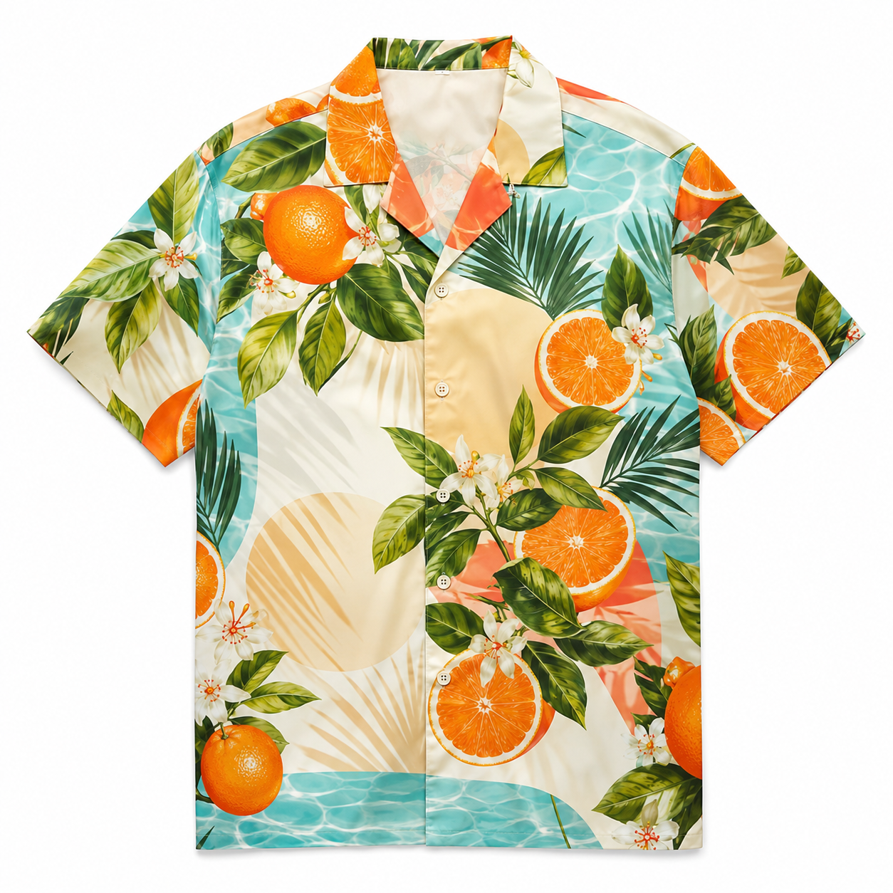 Summer Tropical Print Short Sleeve Beach Shirt -32