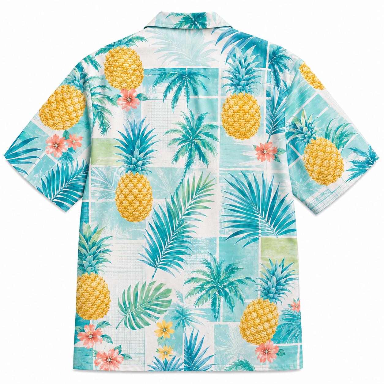 Summer Tropical Print Short Sleeve Beach Shirt -21