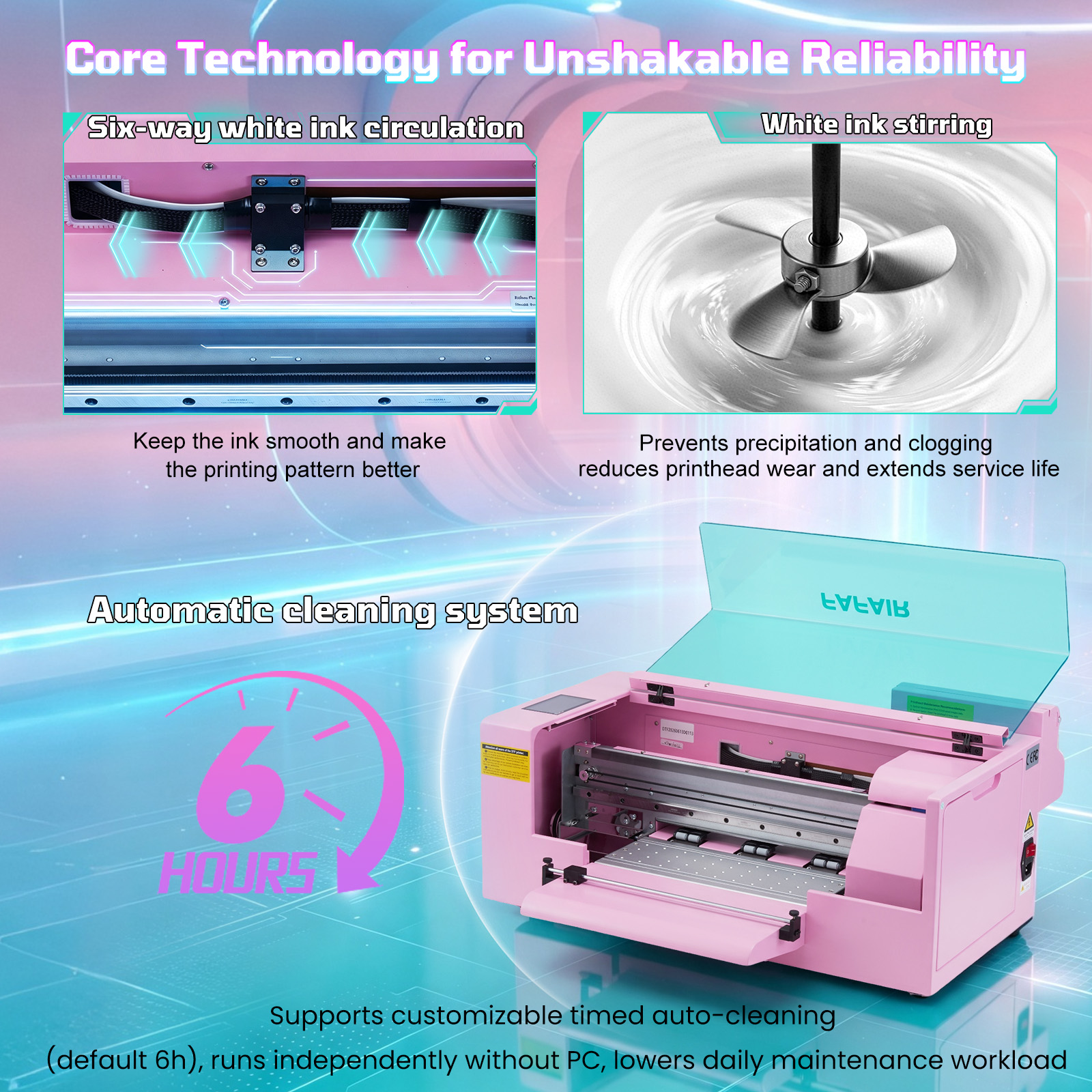 A3 F1080 DTF Printer with Oven, DIY Print with Automatic Cleaning System