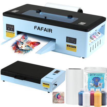 FAFAIR A3 R1390 DTF Printer with Oven, DTF Printer Machine with White Ink Mixing System & Auto Clean, High-Speed Custom Printing and DIY Design 