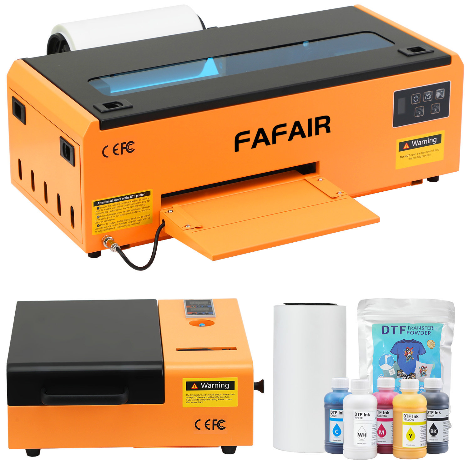 FAFAIR A4 L805 DTF Printer with Oven, Easy to Maintain Printer Machine with Anti-Clogging & Auto-Cleaning Technology for DIY Design Includes Software Consumable 