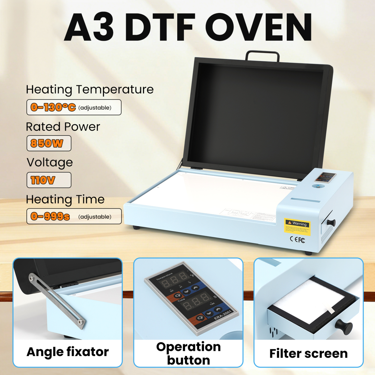 FAFAIR A3 R1390 DTF Printer with Oven, DTF Printer Machine with White Ink Mixing System & Auto Clean, High-Speed Custom Printing and DIY Design 