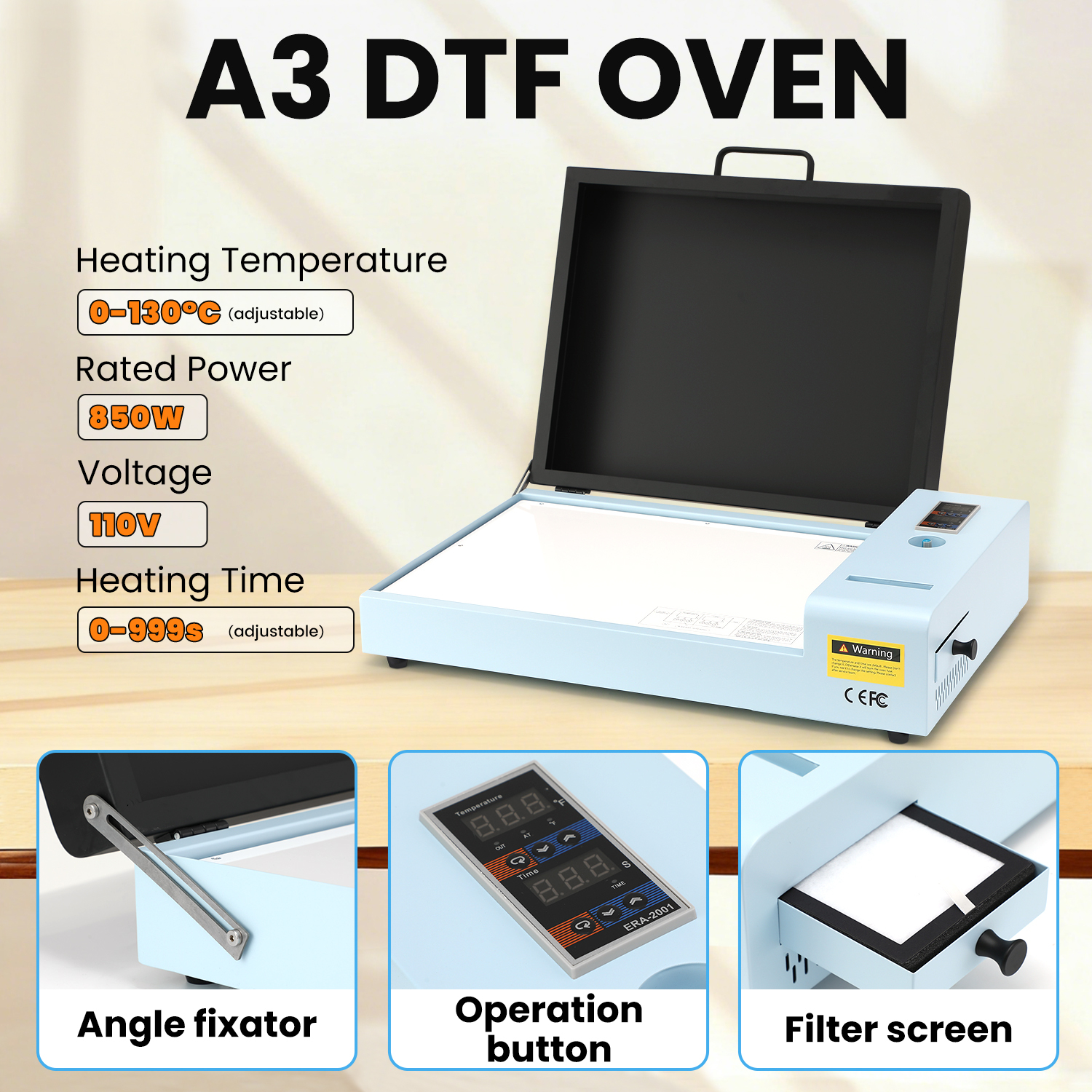 FAFAIR A3 R1390 DTF Printer with Oven, DTF Printer Machine with White Ink Mixing System & Auto Clean, High-Speed Custom Printing and DIY Design 