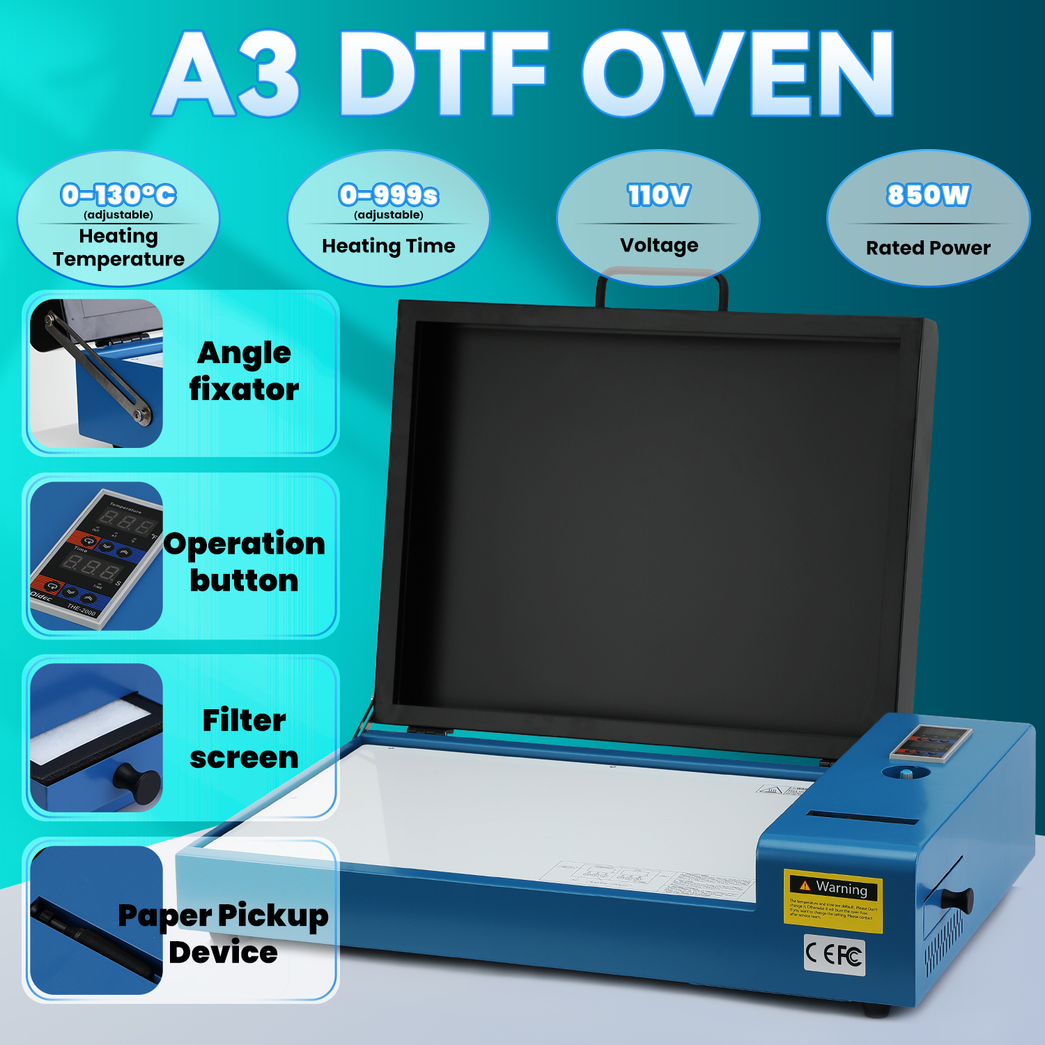 FAFAIR A3 L1800 DTF Printer, DTF Transfer Machine with White Ink Mixing System & Auto Clean, High-Speed DIY Print Machine with Software, Powder, 5 x 250ml Ink, and 1 x Roll of Film(L1800+Oven) 