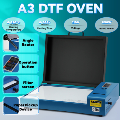 FAFAIR A3 L1800 DTF Printer, DTF Transfer Machine with White Ink Mixing System & Auto Clean, High-Speed DIY Print Machine with Software, Powder, 5 x 250ml Ink, and 1 x Roll of Film(L1800+Oven) 