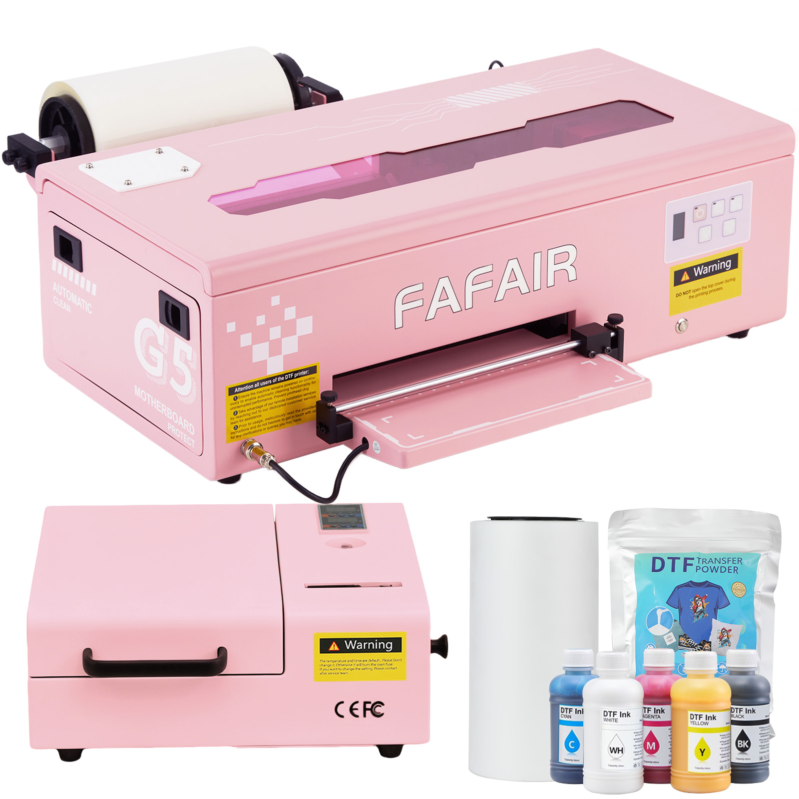 G5A4 L805 DTF Printer, Auto-Cleaning Transfer Machine with White Ink Mixing | Easy to Maintain DTF Printer Machine with Anti-Clogging & Auto-Cleaning, High Precision Printing for Small Business T-Shirts 
