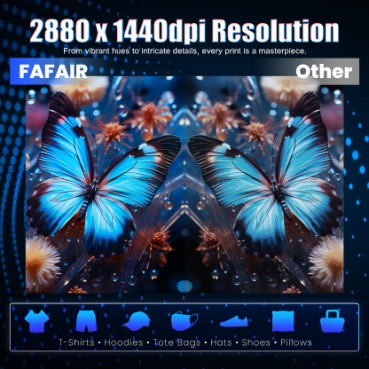 FAFAIR A3 L1800 DTF Printer with 6 Smart Upgrades, DTF Printing Machine with White Ink Mixing System & Auto Clean, High Speed Production DTF Printer Bundles for Apparel Shoes Hats, (L1800+Oven) 