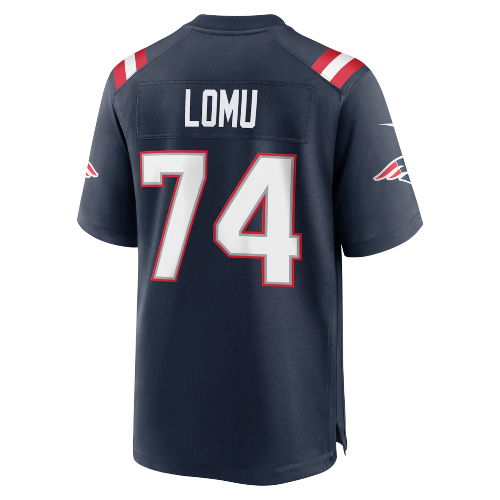 Caleb Lomu 28 Patriots 2026 Draft Men Jersey - Navy Blue Football Shirt