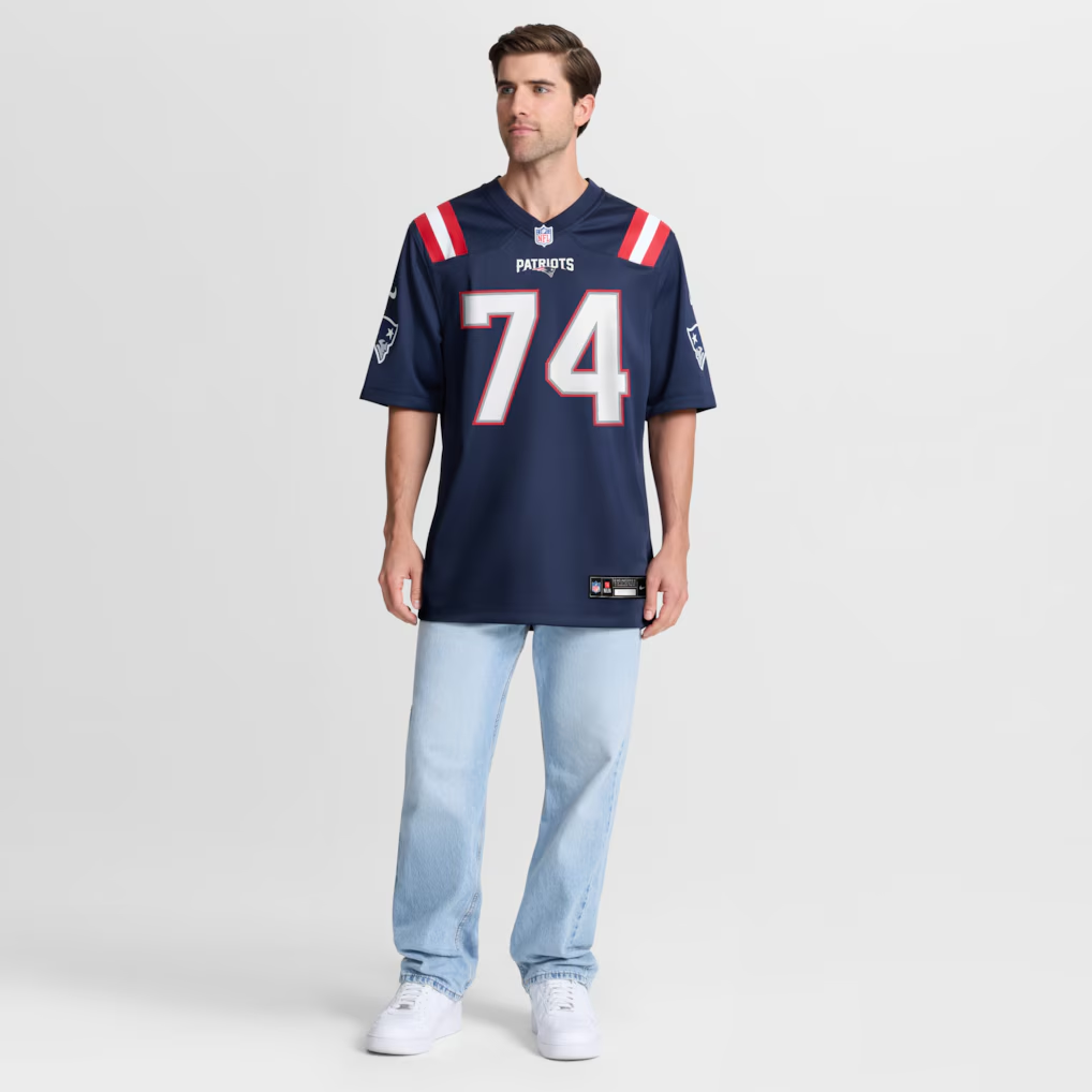 Caleb Lomu 28 Patriots 2026 Draft Men Jersey - Navy Blue Football Shirt