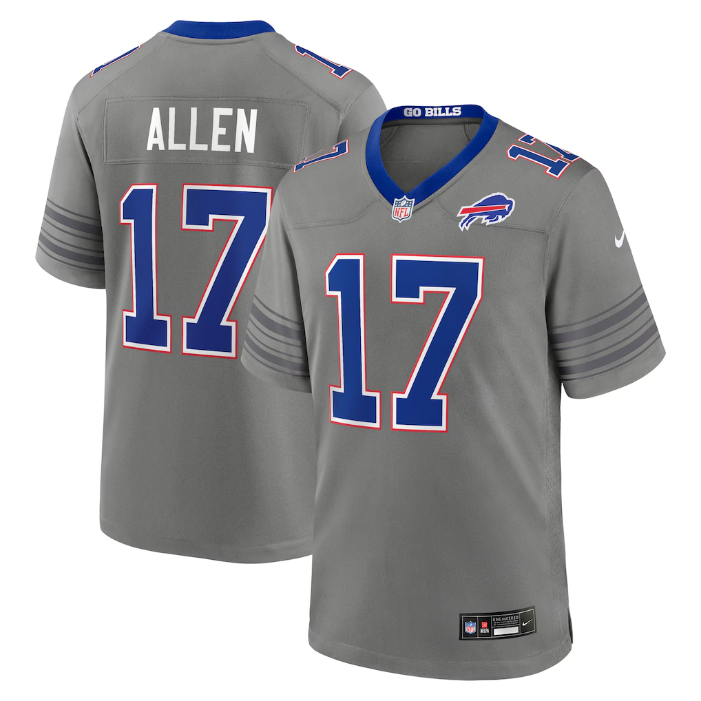 Buffalo Bills Josh Allen Gray Nickel City Game Jersey | Lightweight Fan Gear