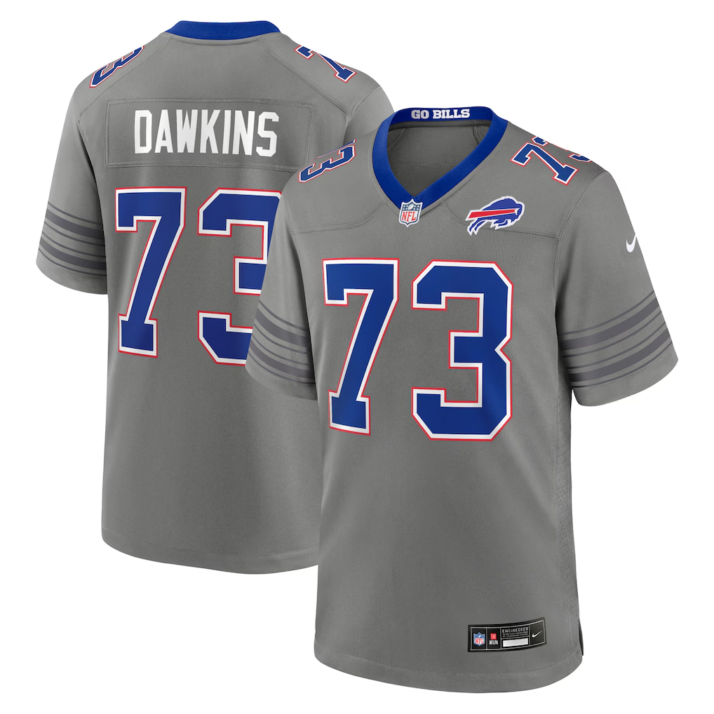 Buffalo Bills Dion Dawkins Gray Nickel City Game Jersey | Lightweight Fan Gear