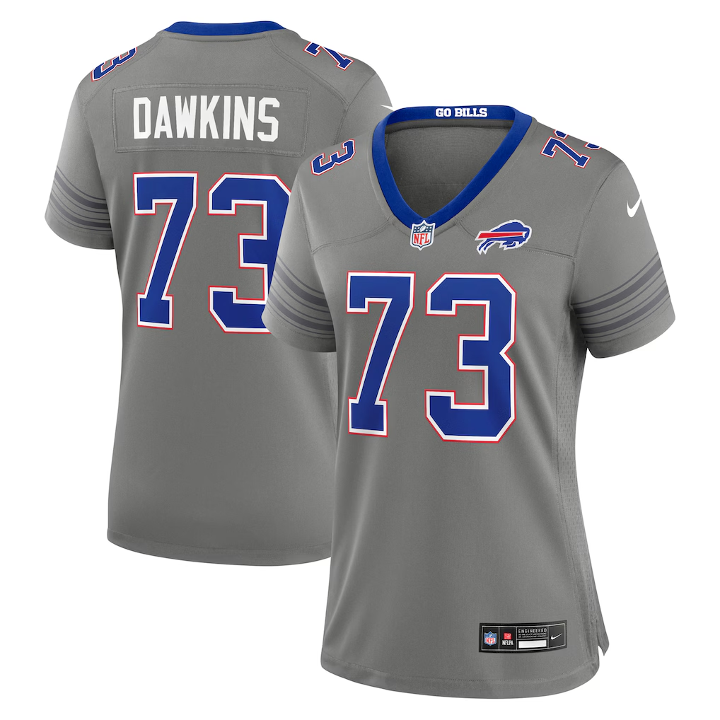 Buffalo Bills Dion Dawkins Gray Nickel City Game Jersey | Lightweight Fan Gear