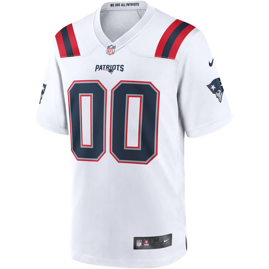 Custom New England Patriots White Jersey | Breathable Mesh Away Football Apparel