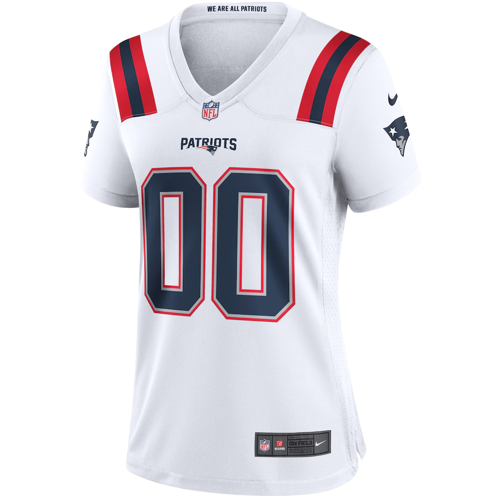 Custom New England Patriots White Jersey | Breathable Mesh Away Football Apparel