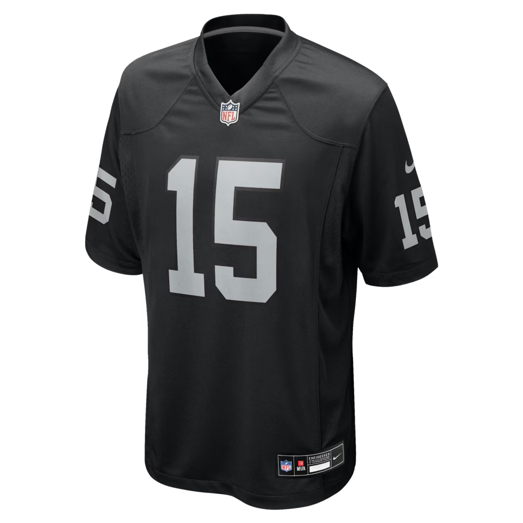 Las Vegas Raiders Fernando Mendoza Black 2026 NFL Draft First Round Pick No. 1 Team Game Jersey