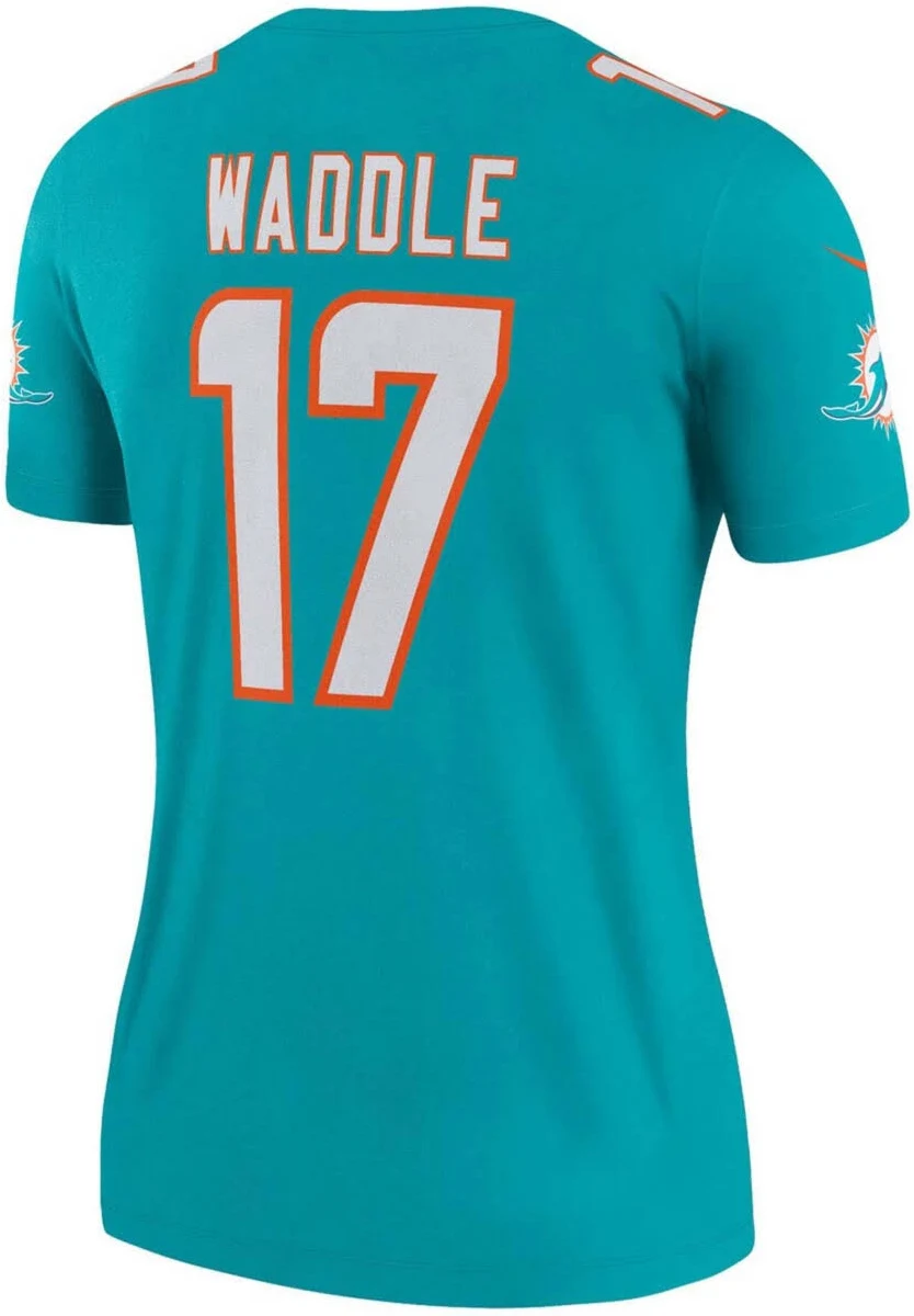 Jaylen Waddle Miami Dolphins Women's 2025 Rivalries Collection Game Jersey - Pitch Blue
