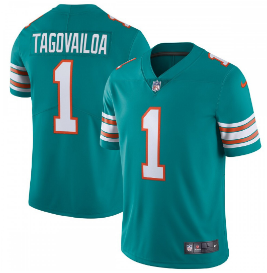 Tua Tagovailoa Miami Dolphins Alternate Vapor Limited Jersey - Aqua