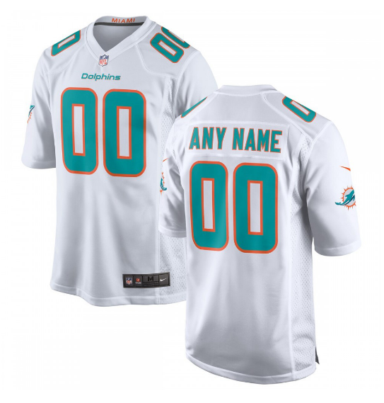 Miami Dolphins Custom Game Jersey - White