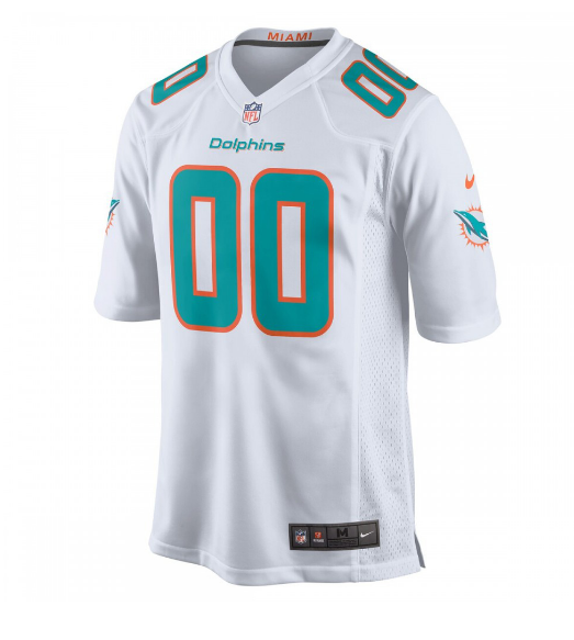 Miami Dolphins Custom Game Jersey - White