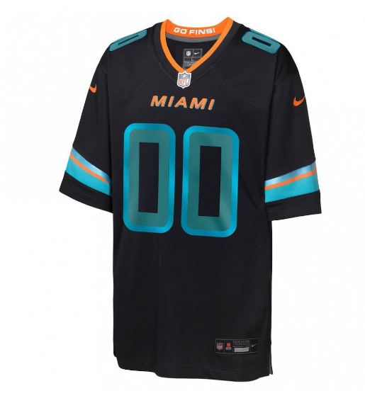 Youth Pitch Blue Miami Dolphins 2025 Rivalries Collection Custom Game Jersey