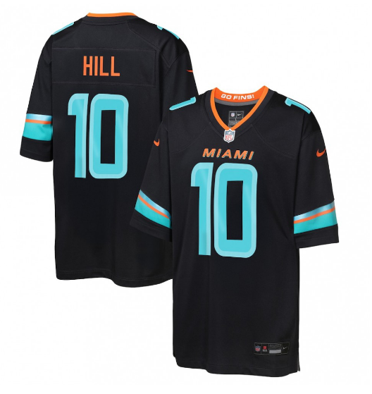 Tyreek Hill Miami Dolphins Youth 2025 Rivalries Collection Game Jersey - Pitch Blue