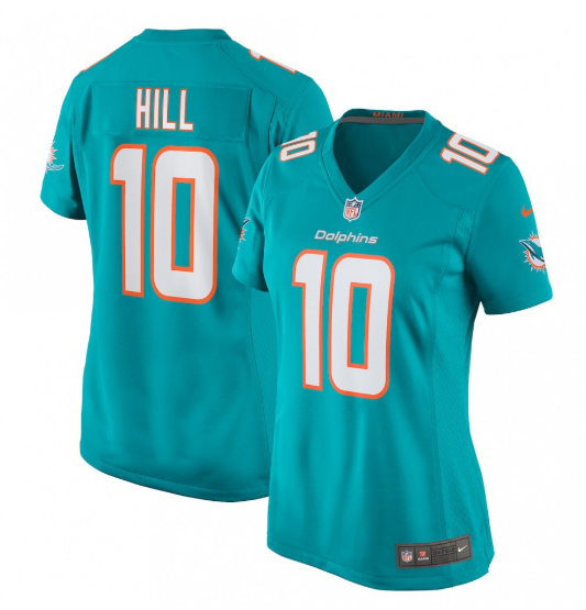 Tyreek Hill Miami Dolphins Women's Player Jersey - Aqua