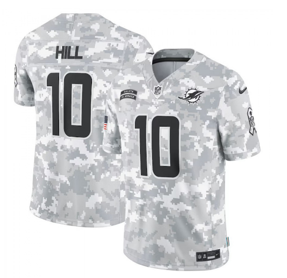 Tyreek Hill Miami Dolphins 2024 Salute to Service Limited Jersey - Arctic Camo