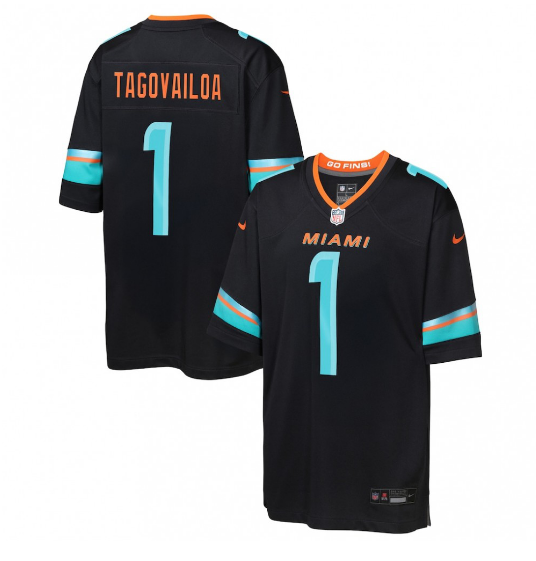 Tua Tagovailoa Miami Dolphins Youth 2025 Rivalries Collection Game Jersey - Pitch Blue
