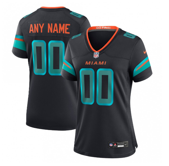 Miami Dolphins Women's 2025 Rivalries Collection Custom Game Jersey - Pitch Blue