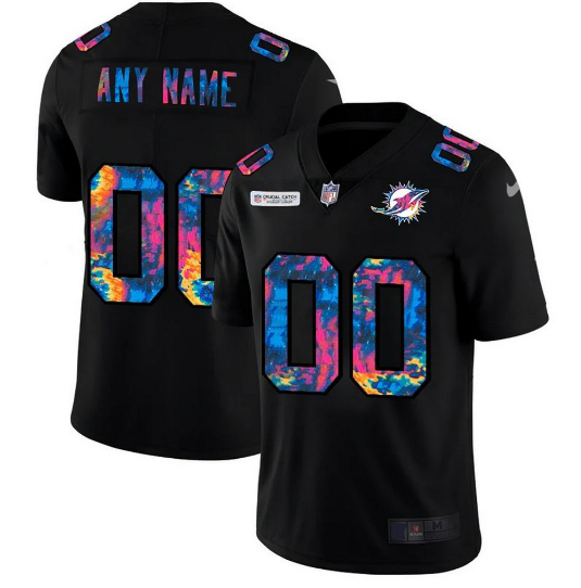 Miami Dolphins NFL 2020 Crucial Catch Limited Edition Custom Jersey - Black