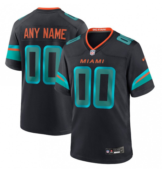 Men's Pitch Blue Miami Dolphins 2025 Rivalries Collection Custom Game Jersey