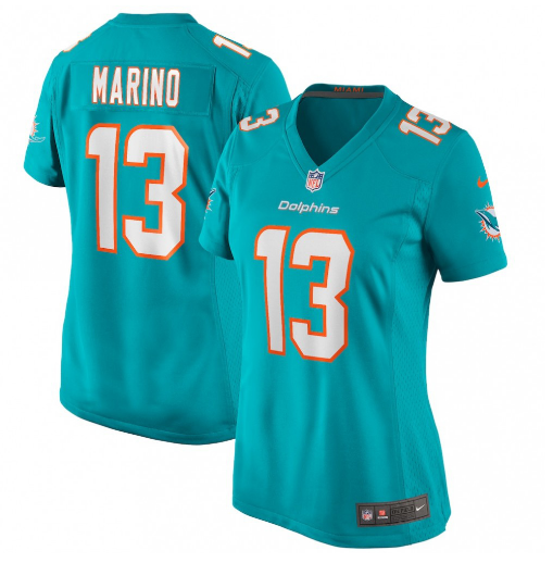 Dan Marino Miami Dolphins Women's Game Retired Player Jersey - Aqua