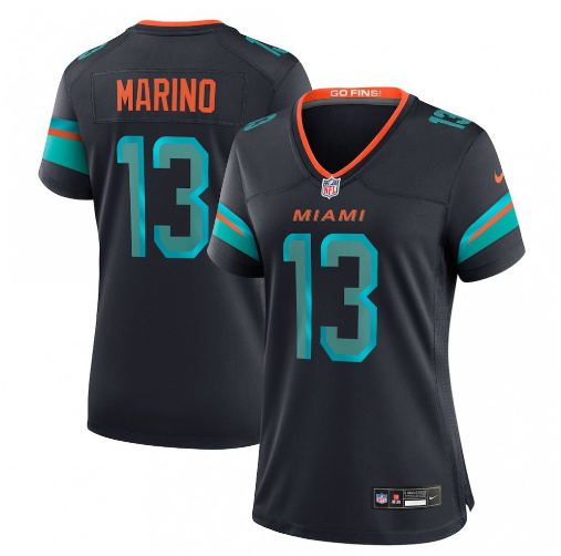 Dan Marino Miami Dolphins Women's 2025 Rivalries Collection Retired Player Game Jersey - Pitch Blue