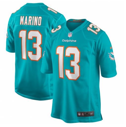 Dan Marino Miami Dolphins Game Retired Player Jersey - Aqua