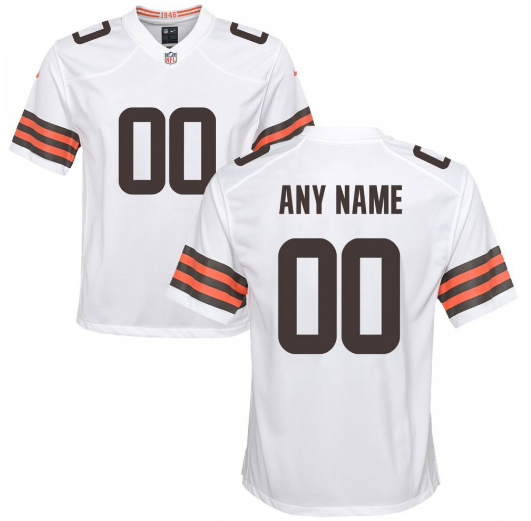 Cleveland Browns Youth Custom Game Jersey - White