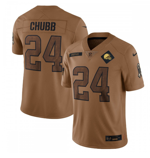 Nick Chubb Cleveland Browns 2023 Salute To Service Limited Jersey - Brown