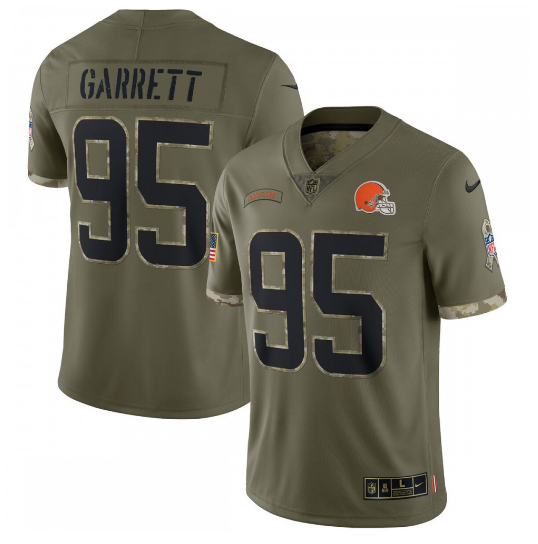 Myles Garrett Cleveland Browns 2022 Salute To Service Limited Jersey - Olive