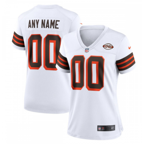 Cleveland Browns Women's 1946 Collection Alternate Custom Jersey - White